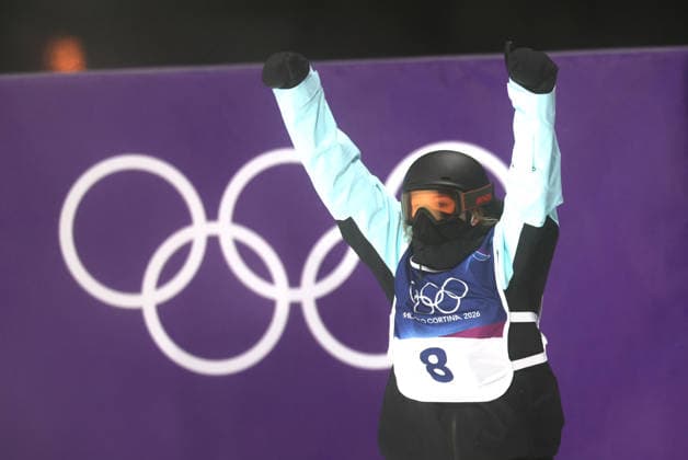 OLYMPICS - Winter Olympic Games, Olympische Spiele, Olympia, OS Milano Cortina 2026 LIVIGNO,ITALY,08.FEB.26 - OLYMPICS, SNOWBOARD - Winter Olympic Games Milano Cortina 2026, Big Air, qualification, women. Image shows the rejoicing of Hanna Karrer (AUT).  GEPAxpictures xHaraldxSteiner
