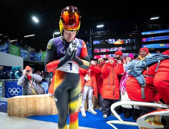 MILANO CORTINA 2026 - OLYMPISCHE WINTERSPIELE - CORTINA D™AMPEZZO - RODELN - HERREN EINZEL ** NUR FÜR REDAKTIONELLE ZWECKE ** EDITORIAL USE ONLY **<p>08 02 2026-Cortina d™Ampezzo: Olympische Winterspiele Milano Cortina 2026 Rodeln Cortina Sliding Centre Event: Herren Einzel 3.-4. Lauf im Foto: Riesenjubel bei Max Langenhan 1 (GER) nach dem Gewinn der Goldmedaille. ( Italien Venetien Cortina d™Ampezzo Copyright: SaschaxFromm *** MILANO CORTINA 2026 OLYMPIC WINTER GAMES CORTINA D™AMPEZZO SLIDING MENS SINGLE FOR EDITORIAL PURPOSES ONLY p 08 02 2026 Cortina d™Ampezzo Olympic Winter Games Milano Cortina 2026 Luge Cortina Sliding Center Event Men Single 3 4 Run in the photo Huge cheers for Max Langenhan 1 GER after winning the gold medal Italy Veneto Cortina d™Ampezzo Copyright SaschaxFromm Copyright: SaschaxFromm doc84hot8kqamp3l6vbnbf ,EDITORIAL USE ONLY