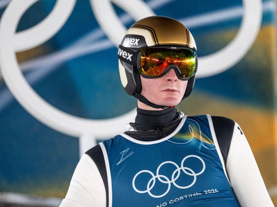 OLYMPICS - Winter Olympic Games, Olympische Spiele, Olympia, OS Milano Cortina 2026 VAL DI FIEMME,ITALY,08.FEB.26 - OLYMPICS, Ski jumping, Skispringen, Ski, nordisch - Winter Olympic Games Milano Cortina 2026, normal hill, men, training. Image shows Domen Prevc (SLO).  GEPAxpictures xOliverxLerch