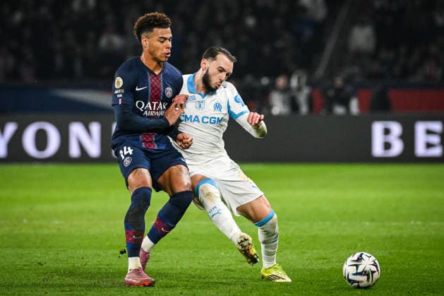 February 8, 2026, Paris, France, France: Desire DOUE of PSG and Amine GOUIRI of Marseille during the Ligue 1 match between Paris Saint-Germain (PSG) and Olympique de Marseille (OM) at Parc des Princes Stadium on February 08, 2026 in Paris, France. Paris Saint-Germain V Olympique De Marseille - Ligue 1  - ZUMAm308 20260208_zsp_m308_010 Copyright: xMatthieuxMirvillex