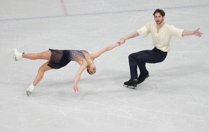 (260208) -- MILAN, Feb. 8, 2026 -- Sara Conti (L) Niccolo Macii of Italy compete during the free skating of pair skating for Figure skating, Eiskunstlauf team event at the Milan-Cortina 2026 Olympic Winter games, Winterspiele,Spiele, Summer games in Milan, Italy, Feb. 8, 2026. ) (MICO2026)ITALY-MILAN-OLYMPIC WINTER GAMES-FIGURE SKATING TEAM EVENT-PAIRING SKATING ChengxMin 