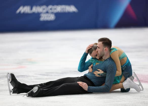 (260208) -- MILAN, Feb. 8, 2026 -- Anastasiia Metelkina (R) Luka Berulava of Georgia compete during the free skating of pair skating for Figure skating, Eiskunstlauf team event at the Milan-Cortina 2026 Olympic Winter games, Winterspiele,Spiele, Summer games in Milan, Italy, Feb. 8, 2026. ) (MICO2026)ITALY-MILAN-OLYMPIC WINTER GAMES-FIGURE SKATING TEAM EVENT-PAIRING SKATING LixMing 