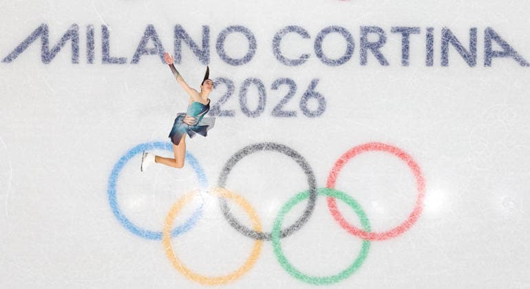 (260208) -- MILAN, Feb. 8, 2026 -- Lara Naki Gutmann of Italy performs during the Figure skating, Eiskunstlauf team event women single skating free skating of the Milan-Cortina 2026 Olympic Winter games, Winterspiele,Spiele, Summer games in Milan, Italy, Feb. 8, 2026. ) (MICO2026)ITALY-MILAN-OLYMPIC WINTER GAMES-FIGURE SKATING TEAM EVENT-WOMEN SINGLE SKATING-FREE SKATING ChenxYichen 