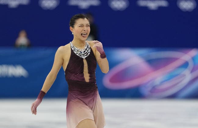 (260208) -- MILAN, Feb. 8, 2026 -- Sakamoto Kaori of Japan competes during the Figure skating, Eiskunstlauf team event women single skating free skating of the Milan-Cortina 2026 Olympic Winter games, Winterspiele,Spiele, Summer games in Milan, Italy, Feb. 8, 2026. ) (MICO2026)ITALY-MILAN-OLYMPIC WINTER GAMES-FIGURE SKATING TEAM EVENT-WOMEN SINGLE SKATING-FREE SKATING XuexYuge 