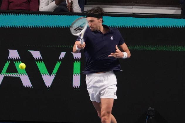 February 8, 2026, Le Portel, Bretagne, France: Arthur Rinderknech of French during the Davis Cup 2026, Qualifiers tennis event on 8 February 2026 at Le Chaudron in Le Portel, France - Photo Le Portel France - ZUMAl193 20260208_zsp_l193_099 Copyright: xLaurentxLairysx