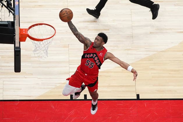 Indiana Pacers v Toronto Raptors TORONTO, CANADA - FEBRUARY 8 : Alijah Martin (55) of Toronto Raptors in action during the NBA, Basketball Herren, USA basketball game between Indiana Pacers and Toronto Raptors at the Scotiabank Arena on February 8, 2026 in Toronto, Ontario, Canada. Mert Alper Dervis Anadolu Ontario Canada. Editorial use only. Please get in touch for any other usage.  Copyright: x2026xAnadoluxMertxAlperxDervisx