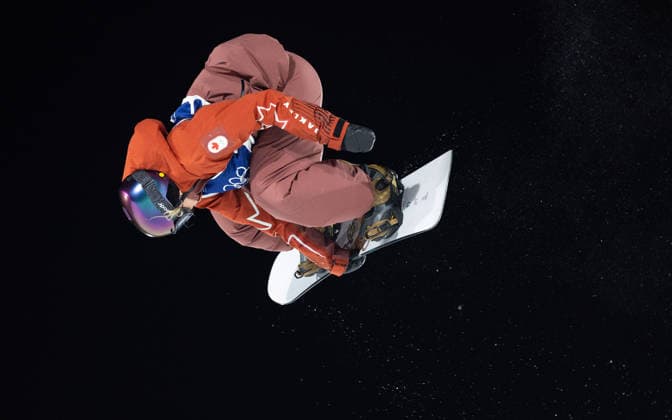 OLYMPICS - Winter Olympic Games, Olympische Spiele, Olympia, OS Milano Cortina 2026 LIVIGNO,ITALY,08.FEB.26 - OLYMPICS, SNOWBOARD - Winter Olympic Games Milano Cortina 2026, Big Air, qualification, women. Image shows Laurie Blouin (CAN).  GEPAxpictures xHaraldxSteiner