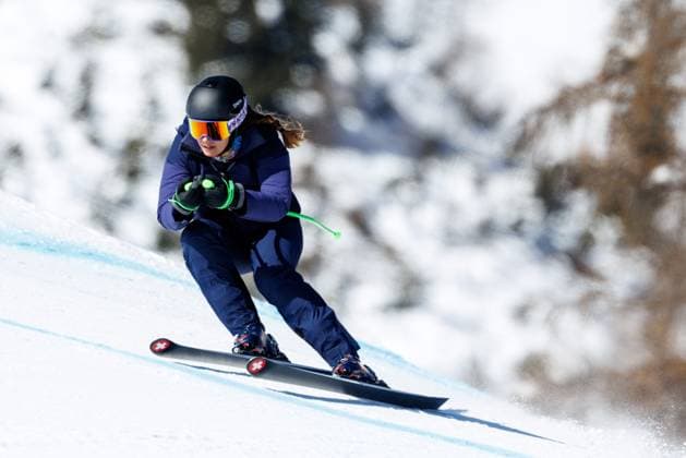 OLYMPICS - Winter Olympic Games, Olympische Spiele, Olympia, OS Milano Cortina 2026 CORTINA D AMPEZZO,ITALY,08.FEB.26 - OLYMPICS, ALPINE SKIING - Winter Olympic Games Milano Cortina 2026, downhill, women. Image shows camera racer Tina Maze (Eurosport).  GEPAxpictures xMaticxKlansek