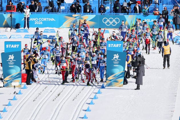 General view, FEBRUARY 8, 2026 - Cross-Country Skiing : Men s Skiathlon during the Milano Cortina 2026 Olympic Winter games, Winterspiele,Spiele, Summer games at Tesero Cross-Country Skiing Stadium in Tesero, Italy. Noxthirdxpartyxsales  aflo_318971411