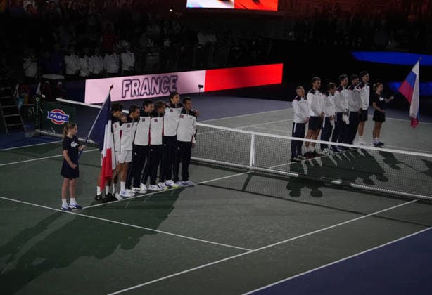 TENNIS - DAVIS CUP 2026 - FRANCE v SLOVAKIA Team French and Team Slovakia during the Davis Cup 2026, Qualifiers tennis event on 8 February 2026 at Le Chaudron in Le Portel, France - Photo Laurent Lairys Le PortelFrance  Copyright: xLaurentxLairysx