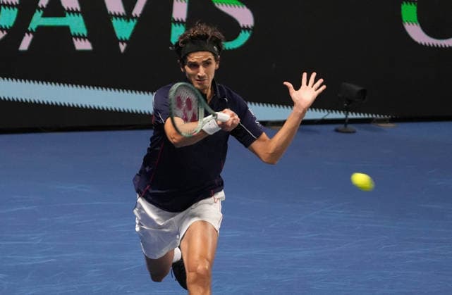 TENNIS - DAVIS CUP 2026 - FRANCE v SLOVAKIA Pierre - Hugues Herbert of French during the Davis Cup 2026, Qualifiers tennis event on 8 February 2026 at Le Chaudron in Le Portel, France - Photo Laurent Lairys Le PortelFrance  Copyright: xLaurentxLairysx