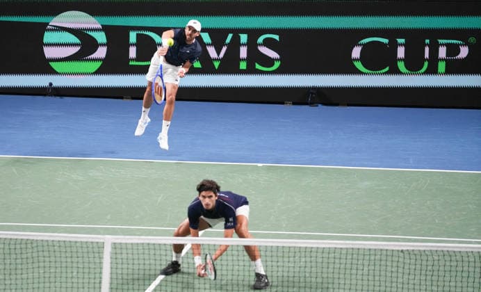 February 8, 2026, Le Portel, Bretagne, France: Pierre - Hugues Herbert and Benjamin Bonzi of Frenchvduring the Davis Cup 2026, Qualifiers tennis event on 8 February 2026 at Le Chaudron in Le Portel, France - Photo Le Portel France - ZUMAl193 20260208_zsp_l193_136 Copyright: xLaurentxLairysx