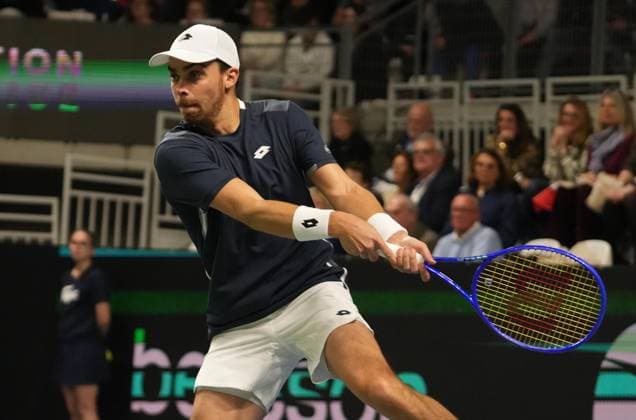 February 8, 2026, Le Portel, Bretagne, France: Benjamin Bonzi of French during the Davis Cup 2026, Qualifiers tennis event on 8 February 2026 at Le Chaudron in Le Portel, France - Photo TENNIS - DAVIS CUP 2026 - FRANCE V SLOVAKIA  - ZUMAl193 20260208_zsp_l193_132 Copyright: xLaurentxLairysx