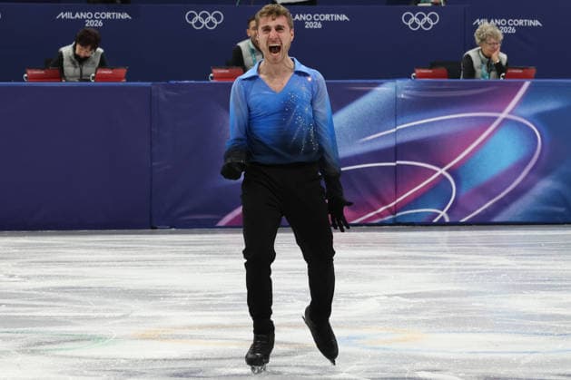 February 8, 2026, Milan, Lombardy, Italy: MATTEO RIZZO of Team Italy reacts after performing in the Men s Single Skating Free Program of the Figure skating, Eiskunstlauf Team Event at the Milano Cortina 2026 Winter Olympic Games, Olympische Spiele, Olympia, OS Milan Italy - ZUMAc179 20260208_oly_c179_192 Copyright: xMickaelxChavetx