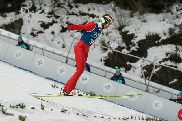 8th February 2026; Predazzo, Val di Fiemme, Italy: Milano Cortina 2026 Winter Olympics Ski jumping, Skispringen, Ski, nordisch men& x2019;s normal hill training DESCHWANDEN Gregor  PaoloxNucci Content restricted for UK based newspaper