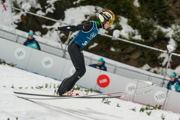 8th February 2026; Predazzo, Val di Fiemme, Italy: Milano Cortina 2026 Winter Olympics Ski jumping, Skispringen, Ski, nordisch men& x2019;s normal hill training FOUBERT Valentin  PaoloxNucci Content restricted for UK based newspaper