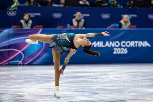 February 8, 2026, Cortina D ampezzo, Belluno, Italy: Italian Lara Naki Gutmann (ITA) preforms in the Women Single Free Skating during the 2026 Winter Olympics at the Milano Ice Skating Arena on Sunday in Cortina d Ampezzo. Olympics 2026: Milano Cortina: Figure skating, Eiskunstlauf Team Women  - ZUMAj89_ 20260208_oly_j89_018 Copyright: xPaulxKitagakixJr.x