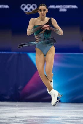February 8, 2026, Cortina D ampezzo, Belluno, Italy: Italian Lara Naki Gutmann (ITA) preforms in the Women Single Free Skating during the 2026 Winter Olympics at the Milano Ice Skating Arena on Sunday in Cortina d Ampezzo. Olympics 2026: Milano Cortina: Figure skating, Eiskunstlauf Team Women  - ZUMAj89_ 20260208_oly_j89_019 Copyright: xPaulxKitagakixJr.x