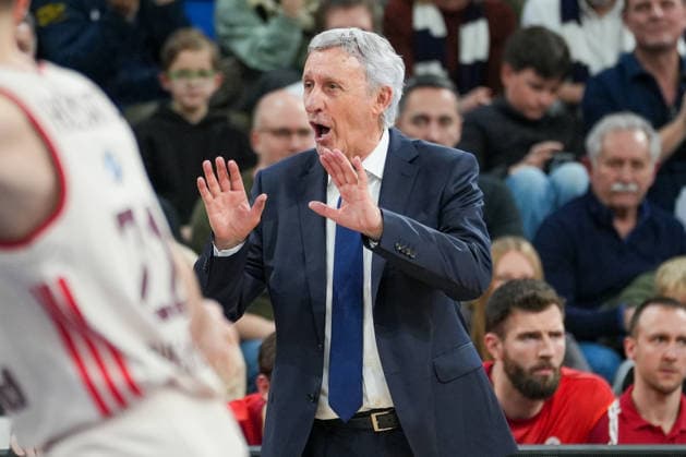 Basketball easyCredit BBL, Matchday 19, MLP Academics Heidelberg FC Bayern Munich Basketball on 08 02 2026 in Heidelberg SNP Dome , Germany, Season 2025 2026 Svetislav Pesic Headcoach, FCB in focus Heidelberg SNP Dome Germany Copyright: xChristophxKinzingerx