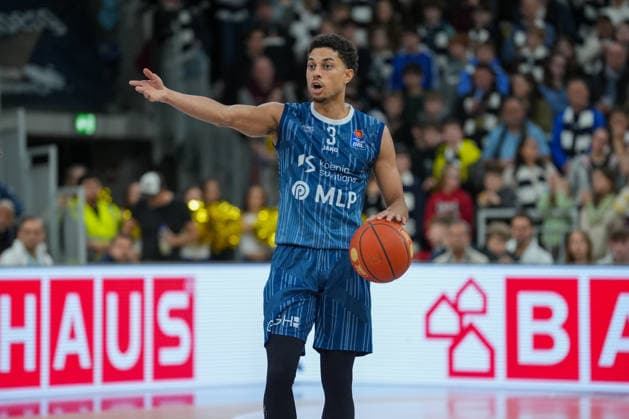 Basketball easyCredit BBL, Matchday 19, MLP Academics Heidelberg FC Bayern Munich Basketball on 08 02 2026 in Heidelberg SNP Dome , Germany, Season 2025 2026 Kevin McClain 3, MLP in focus Heidelberg SNP Dome Germany Copyright: xChristophxKinzingerx