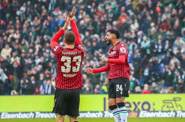 Germany Soccer 2 Bundesliga 2025 26, 21 Matchday Hannover 96 vs Holstein Kiel Heinz von Heiden Arena Stadion Hannover Maurice Neubauer Hannover 96, 33 Elias Saad Hannover 96, 24 Hannover Copyright: xAymanxAlahmedx