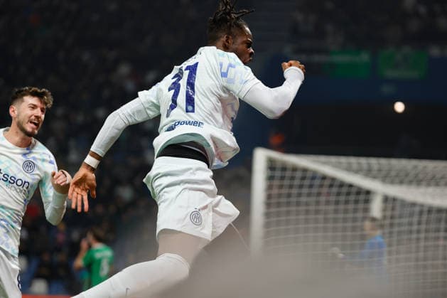 February 8, 2026, Reggio Emilia, Italy: Yann Aurel Bisseck of FC Inter celebrates after scoring goal during the Italian Serie A soccer match between US Sassuolo Calcio and FC Inter at Mapei Stadium - CittÃ del Tricolore. Final score; US Sassuolo Calcio 0:5 FC Inter US Sassuolo Calcio Vs FC Inter In Reggio Emilia, Italy - 08 Feb 2026  - ZUMAs197 20260208_aaa_s197_466 Copyright: xEmanuelexPennacchiox