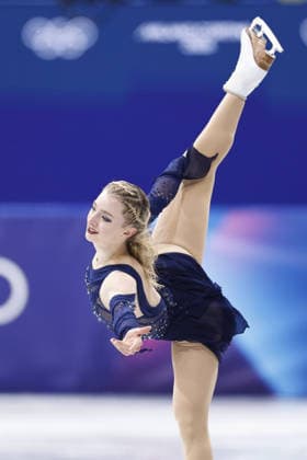 Milan Cortina Olympics: Figure skating, Eiskunstlauf Amber Glenn of the United States performs in the women s free program during the figure skating team event at the Milan Cortina Olympics at Milano Ice Skating Arena in Milan on Feb. 8, 2026.  A14AA0005258873P