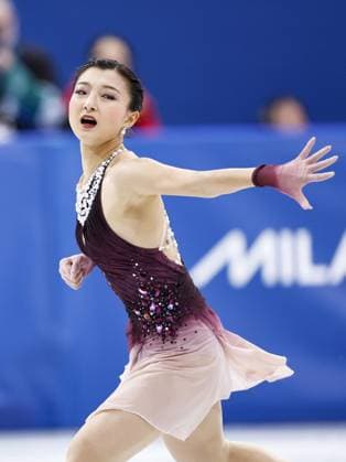 Milan Cortina Olympics: Figure skating, Eiskunstlauf Kaori Sakamoto of Japan performs in the women s free program during the figure skating team event at the Milan Cortina Olympics at Milano Ice Skating Arena in Milan on Feb. 8, 2026.  A14AA0005258990P