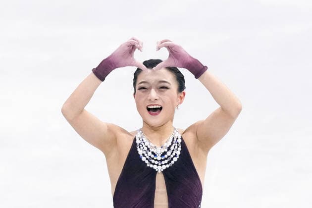 Milan Cortina Olympics: Figure skating, Eiskunstlauf Kaori Sakamoto of Japan reacts after performing in the women s free program during the figure skating team event at the Milan Cortina Olympics at Milano Ice Skating Arena in Milan on Feb. 8, 2026.  A14AA0005258992P