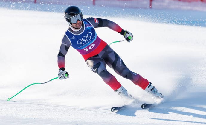 OLYMPICS - Winter Olympic Games, Olympische Spiele, Olympia, OS Milano Cortina 2026 BORMIO,ITALY,09.FEB.26 - OLYMPICS, ALPINE SKIING - Winter Olympic Games Milano Cortina 2026, team combined, downhill, men. Image shows Vincent Kriechmayr (AUT).  GEPAxpictures xHaraldxSteiner