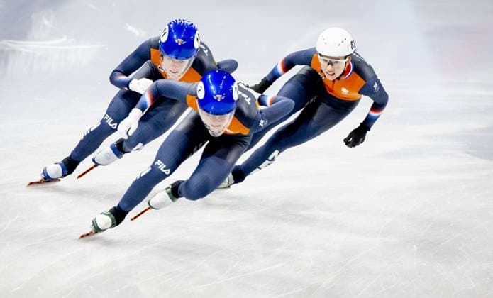 MILAN - Xandra Velzeboer during the short track training in the Milano Ice Skating Arena during the Milan Cortina 2026 Winter Olympics ROBIN UTRECHT ANP netherlands out - belgium out xVIxxIVx 550120746 originalFilename: 550120746.jpg