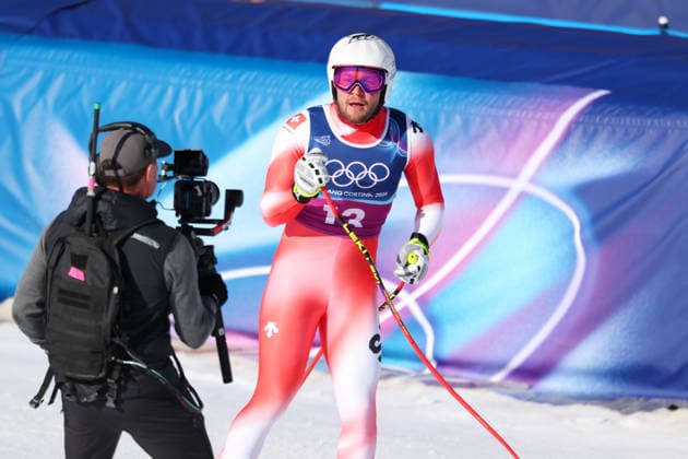 MONNEY Alexis (SUI), FEBRUARY 9, 2026 - Alpine Skiing : Men s Team Combined Downhill during the Milano Cortina 2026 Olympic Winter games, Winterspiele,Spiele, Summer games at Stelvio Ski Centre in Bormio, Italy.  aflo_319072122