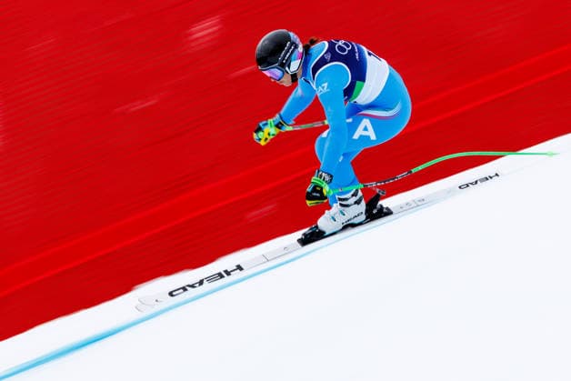 OLYMPICS - Winter Olympic Games, Olympische Spiele, Olympia, OS Milano Cortina 2026 CORTINA D AMPEZZO,ITALY,09.FEB.26 - OLYMPICS, ALPINE SKIING - Winter Olympic Games Milano Cortina 2026, downhill training, women. Image shows Elena Curtoni (ITA).  GEPAxpictures xMaticxKlansek