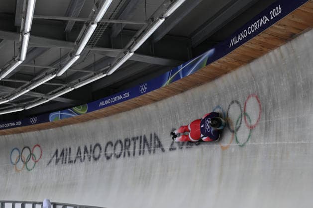 February 9, 2026, Cortina, Veneto, Italy: Buff Vinzenz from Switzerland during the Winter Olympic Games, Olympische Spiele, Olympia, OS Milano Cortina 2026, in Cortina Sliding Centre , on February 9 2026, in Cortina, Italy Cortina Italy - ZUMAm345 20260209_oly_m345_027 Copyright: xFedericoxManonix