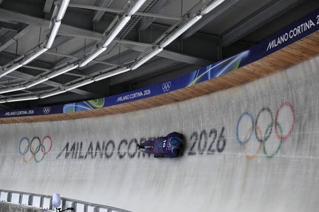 Defayet Lucas from France during the Winter Olympic Games, Olympische Spiele, Olympia, OS Milano Cortina 2026, in Cortina Sliding Centre , on February 9 2026, in Cortina, Italy  Copyright: xFedericoxManoni IPAxSportx xipa-agency.netx xx IPA_71175597 IPA_Agency_IPA71175597