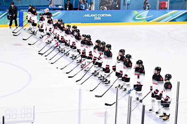 JAPAN team group, Mannschaftsbild, Totale (JPN), during Womens Prelim. Round - Group B, Ice hockey, Eishockey at the Olympic Winter games, Winterspiele,Spiele, Summer games Milano Cortina 2026, at Milano Rho Ice Hockey Arena, on February 09, 2026 in Milan, Italy. Noxthirdxpartyxsales  aflo_319074591