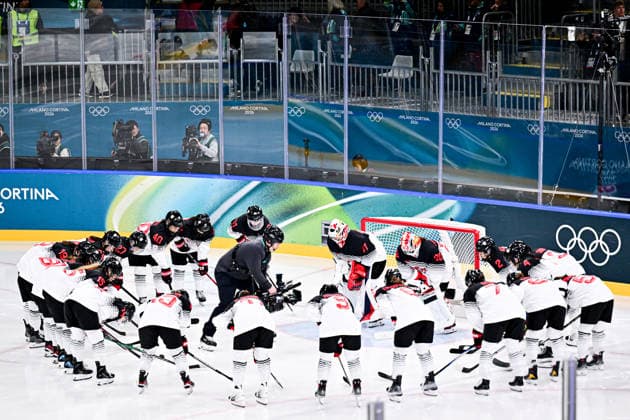 JAPAN team group, Mannschaftsbild, Totale (JPN), during Womens Prelim. Round - Group B, Ice hockey, Eishockey at the Olympic Winter games, Winterspiele,Spiele, Summer games Milano Cortina 2026, at Milano Rho Ice Hockey Arena, on February 09, 2026 in Milan, Italy. Noxthirdxpartyxsales  aflo_319074639