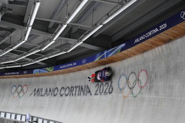 GIOCHI OLIMPICI - Olimpiadi Invernali Milano-Cortina 2026 - Skeleton Auer Florian from Austria during the Winter Olympic Games, Olympische Spiele, Olympia, OS Milano Cortina 2026, in Cortina Sliding Centre , on February 9 2026, in Cortina, Italy Cortina D Ampezzo Italy  Copyright: xIPAxSport ABACAx