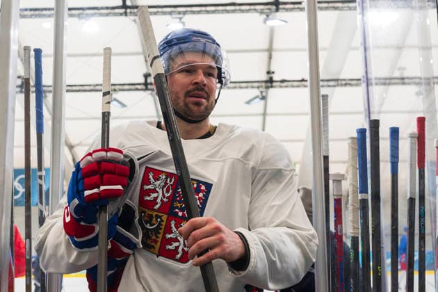 Czech Tomas Hertl in action during the training session during the Milano Cortina 2026 Winter Olympic Games, Olympische Spiele, Olympia, OS in Milan, Italy, on February 9, 2026. (CTKxPhoto MichalxKamaryt) CTKPhotoP2026020905263  CTKPhotoP2026020905263