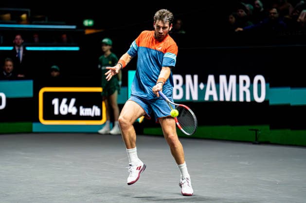 2026-02-09 ABN AMRO Open - Day One ROTTERDAM, NETHERLANDS - FEBRUARY 9: Cameron Norrie competing during Day One of the ABN AMRO Open at Rotterdam Ahoy on February 9, 2026 in Rotterdam, Netherlands. (Photo by Gabriel Calvino Alonso BSR Agency) Rotterdam Netherlands Content not available for redistribution in The Netherlands directly or indirectly through any third parties. Copyright: xBSRxAgencyx
