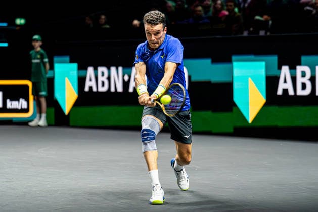 2026-02-09 ABN AMRO Open - Day One ROTTERDAM, NETHERLANDS - FEBRUARY 9: Roberto Bautista Agut competing during Day One of the ABN AMRO Open at Rotterdam Ahoy on February 9, 2026 in Rotterdam, Netherlands. (Photo by Gabriel Calvino Alonso BSR Agency) Rotterdam Netherlands Content not available for redistribution in The Netherlands directly or indirectly through any third parties. Copyright: xBSRxAgencyx
