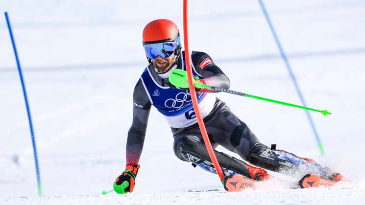 OLYMPICS - Winter Olympic Games, Olympische Spiele, Olympia, OS Milano Cortina 2026 BORMIO,ITALY,09.FEB.26 - OLYMPICS, ALPINE SKIING - Winter Olympic Games Milano Cortina 2026, team combined, slalom, men. Image shows Marco Schwarz (AUT).  GEPAxpictures xWolfgangxGrebien