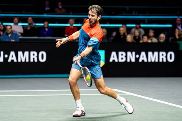 2026-02-09 ABN AMRO Open - Day One ROTTERDAM, NETHERLANDS - FEBRUARY 9: Cameron Norrie competing during Day One of the ABN AMRO Open at Rotterdam Ahoy on February 9, 2026 in Rotterdam, Netherlands. (Photo by Gabriel Calvino Alonso BSR Agency) Rotterdam Netherlands Content not available for redistribution in The Netherlands directly or indirectly through any third parties. Copyright: xBSRxAgencyx