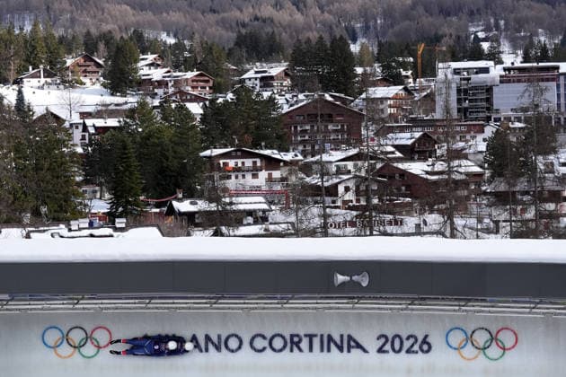 Slovakia ™s PRAXOVA Viktoria SPITZOVA Desana during Luge Women™s doubles official training at the Cortina Sliding Centre at the Milano Cortina 2026 Winter Olympics, in Cortina (Italy) February 9 , 2026 (Spada LaPresse)  Copyright: xSpada LaPressex