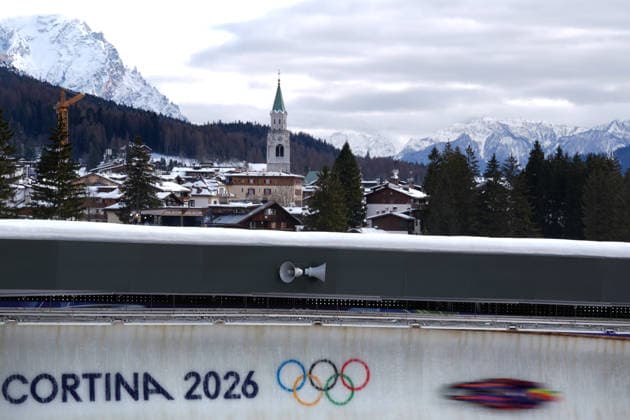 A moment during Luge Women™s doubles official training at the Cortina Sliding Centre at the Milano Cortina 2026 Winter Olympics, in Cortina (Italy) February 9 , 2026 (Spada LaPresse)  Copyright: xSpada LaPressex