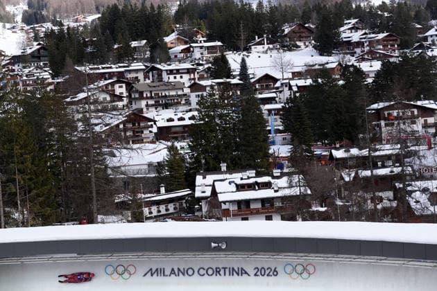 Latvia™s ROBEZNIECE Marta BOGDANOVA Kitija during Luge Women™s doubles official training at the Cortina Sliding Centre at the Milano Cortina 2026 Winter Olympics, in Cortina (Italy) February 9 , 2026 (Spada LaPresse)  Copyright: xSpada LaPressex