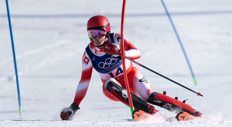 OLYMPICS - Winter Olympic Games, Olympische Spiele, Olympia, OS Milano Cortina 2026 BORMIO,ITALY,09.FEB.26 - OLYMPICS, ALPINE SKIING - Winter Olympic Games Milano Cortina 2026, team combined, slalom, men. Image shows Tanguy Nef (SUI).  GEPAxpictures xWolfgangxGrebien