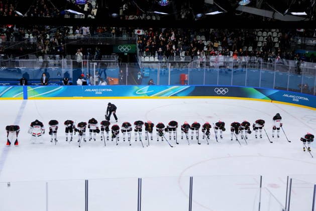 Japan team group, Mannschaftsbild, Totale (JPN), FEBRUARY 9, 2026 - Ice hockey, Eishockey : Women s Preliminary Round - Group B match between Japan and Italy during the Milano Cortina 2026 Olympic Winter games, Winterspiele,Spiele, Summer games at Milano Rho Ice Hockey Arena in Milan, Italy. Noxthirdxpartyxsales  aflo_319094437