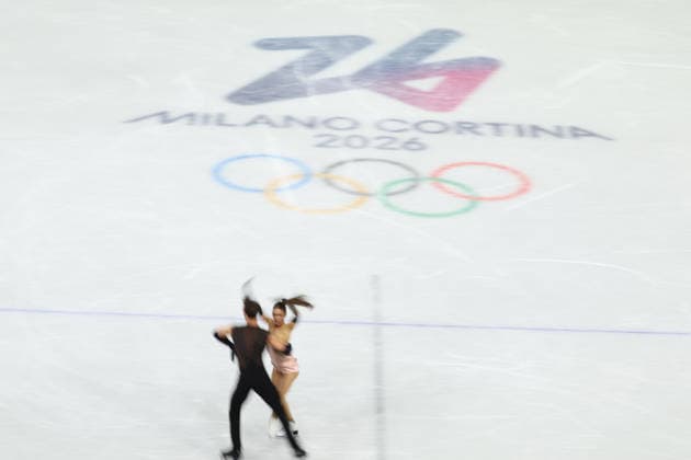 February 9, 2026, Milan, Lombardy, Italy: LAURENCE FOURNIER BEAUDRY and GUILLAUME CIZERON of France practice their Ice Dance Rhythm Dance of the Figure skating, Eiskunstlauf Team Event at the Milano Cortina 2026 Winter Olympic Games, Olympische Spiele, Olympia, OS Olympics 2026: Milano Cortina: Figure Skating Ice Dance Rhythm Dance  - ZUMAc179 20260209_oly_c179_023 Copyright: xMickaelxChavetx