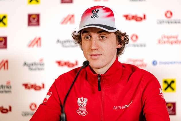 OLYMPICS - Winter Olympic Games, Olympische Spiele, Olympia, OS Milano Cortina 2026 VAL DI FIEMME,ITALY,09.FEB.26 - OLYMPICS, NORDIC SKIING, NORDIC COMBINED - Winter Olympic Games Milano Cortina 2026, press conference, PK, Pressekonferenz Ski Austria. Image shows Thomas Rettenegger (AUT).  GEPAxpictures xMatthiasxTrinkl